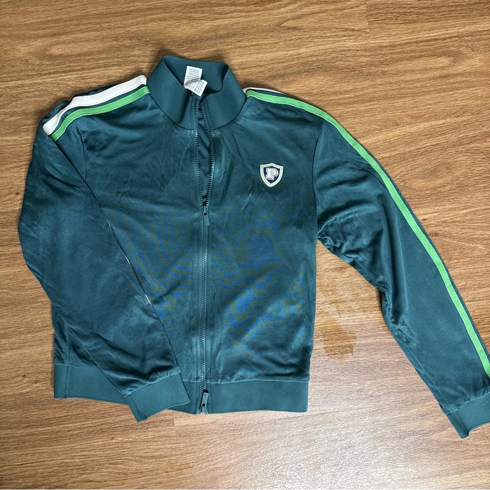 NWT Victoria Secret Pink Zip Up Track Jacket Size XS Green